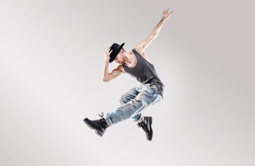 Fashion shot of a young hip hop dancer